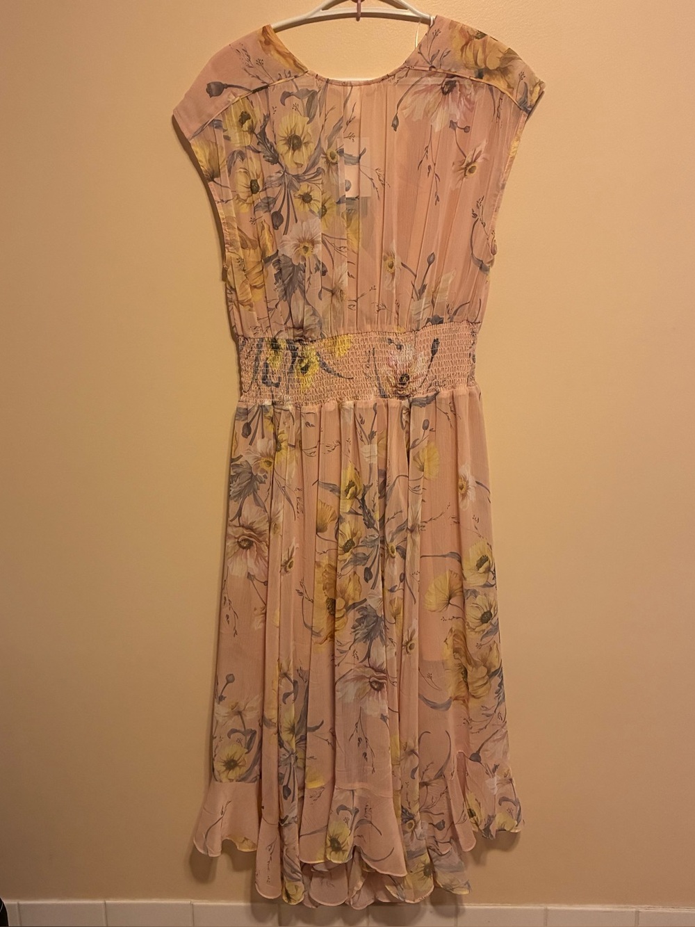 NWT H&M Conscious Floral Semi Sheer Flowy Floral Midi Dress Size 6 - Picture 8 of 9
